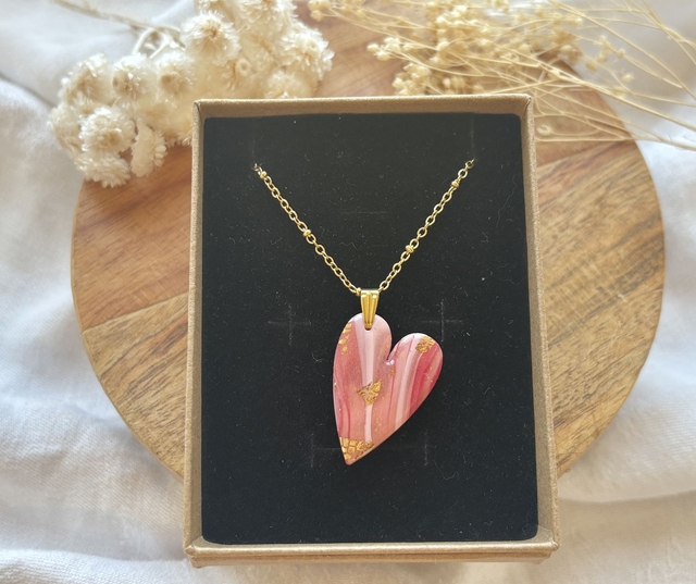 Collier - BÉGONIA - coeur 