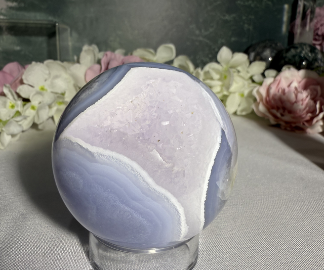 Blue lace agate sphere