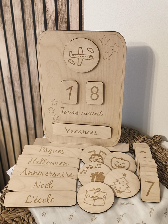 Compte à rebours annuel en bois – Événements &amp; vacances