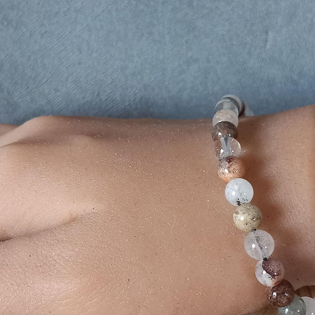 Bracelet ajustable en Quartz fantôme