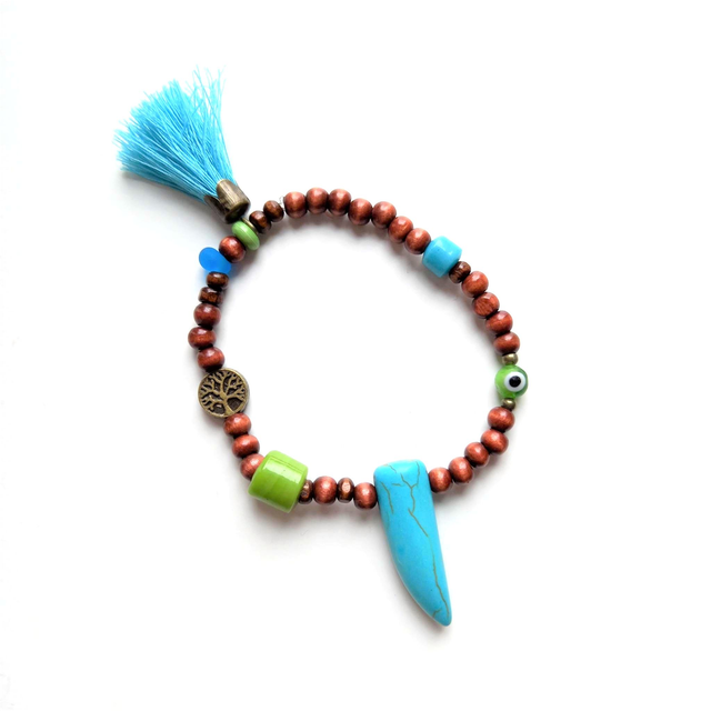 Bracelet  - PERLES RECYCLÉES - Pièce Unique 