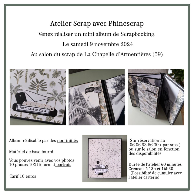 Atelier mini album créneau 13h