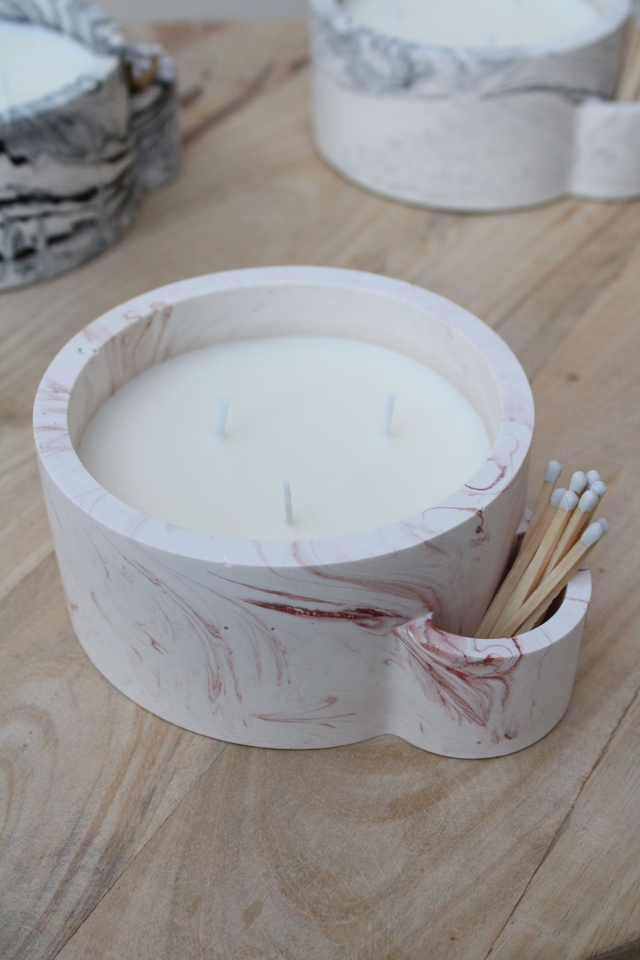 Bougie marbrée 