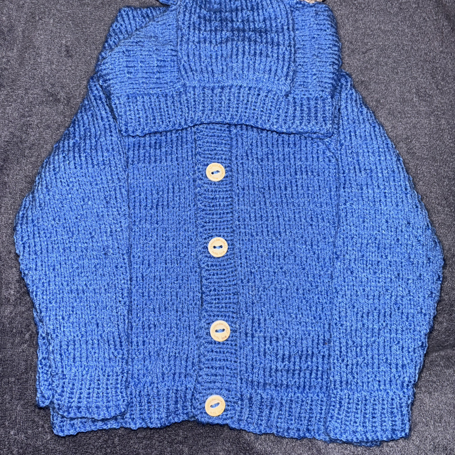 Blue bear hooded cardigan 1-2years 