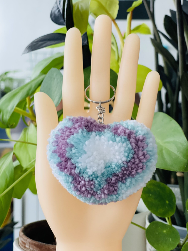 Sweet Unicorn - Porte-clé pompon coeur - XL 