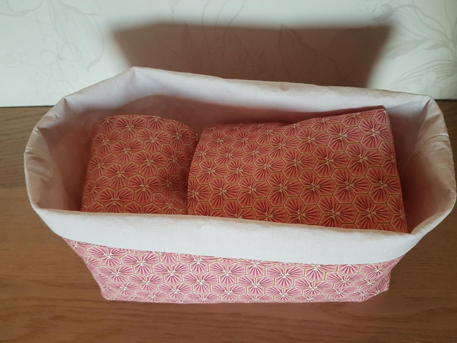 Trio paniers rose géométrique