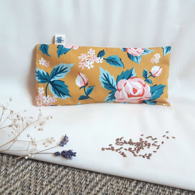 Coussin relaxant pour les yeux aux graines de lin bio &amp; apaisantes / Jardin anglais