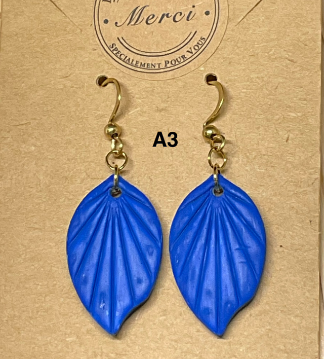 Boucles d’oreilles pendantes en pâte polymère,résine UV dorées ou argentées en acier inoxydable 