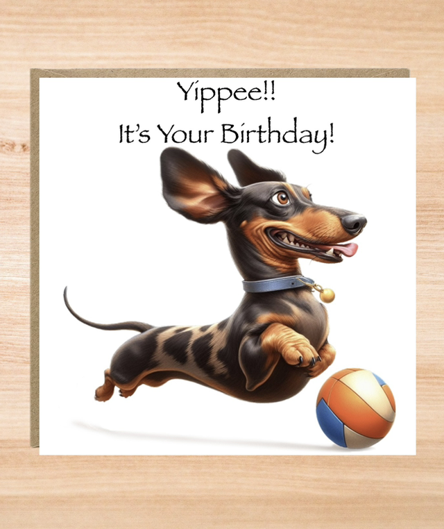 Funny Dachshund Dog Birthday Card