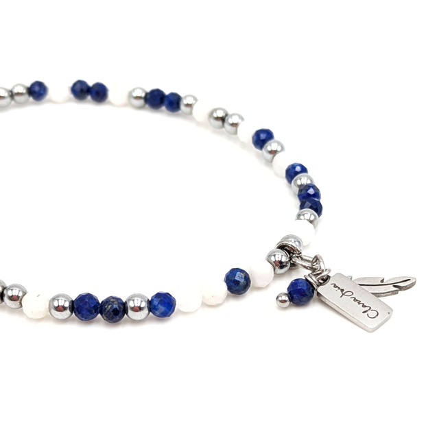 ✨ Bracelet Lapis Lazuli &amp; Pierre de Lune – Intuition, Élévation &amp; Douceur