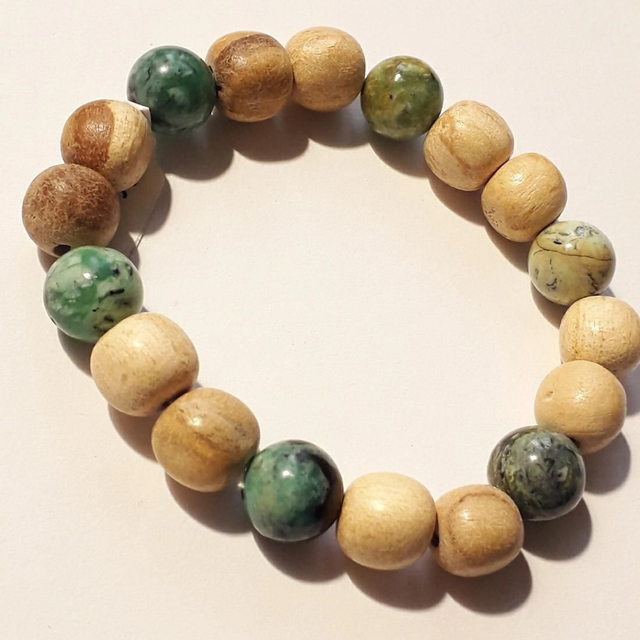 Variscite and Palo Santo Bracelet 