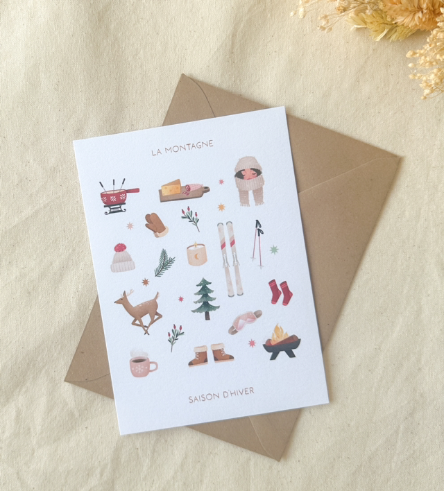 Carte Moodboard Montagne saison d'hiver
