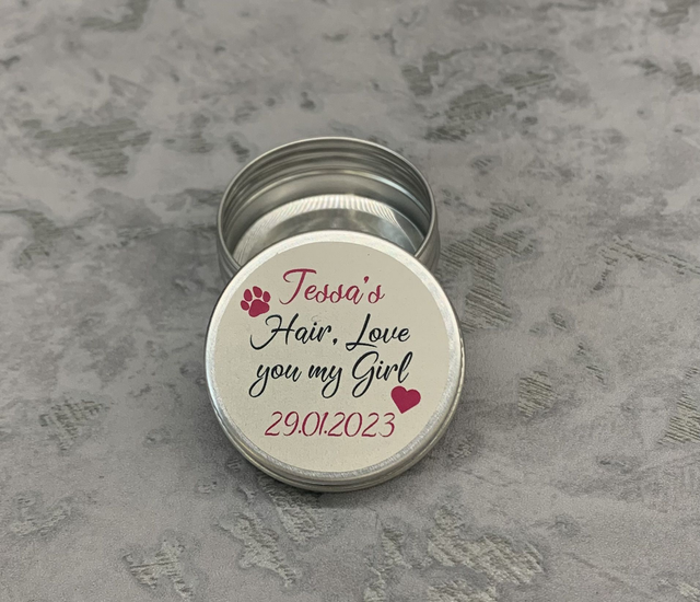 Pets lock of  Hair  Tin 