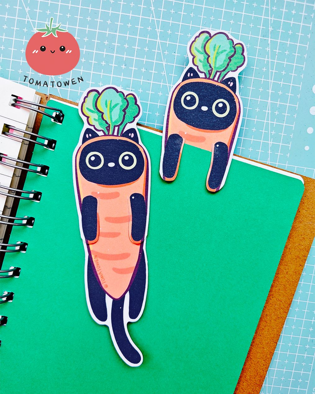 Bookmark: Carrot cat 