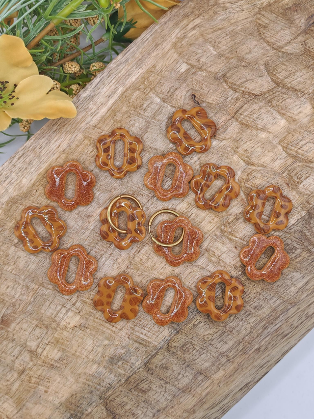 Choupettes Jain réversibles, caramel léopard marron