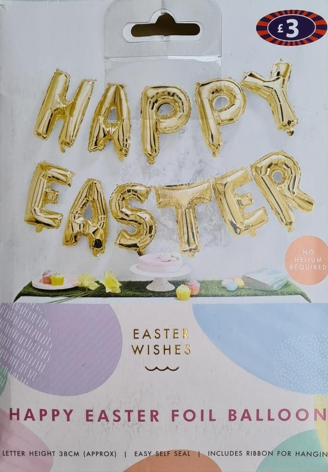 Happy Easter Gold foil balloons 38cm