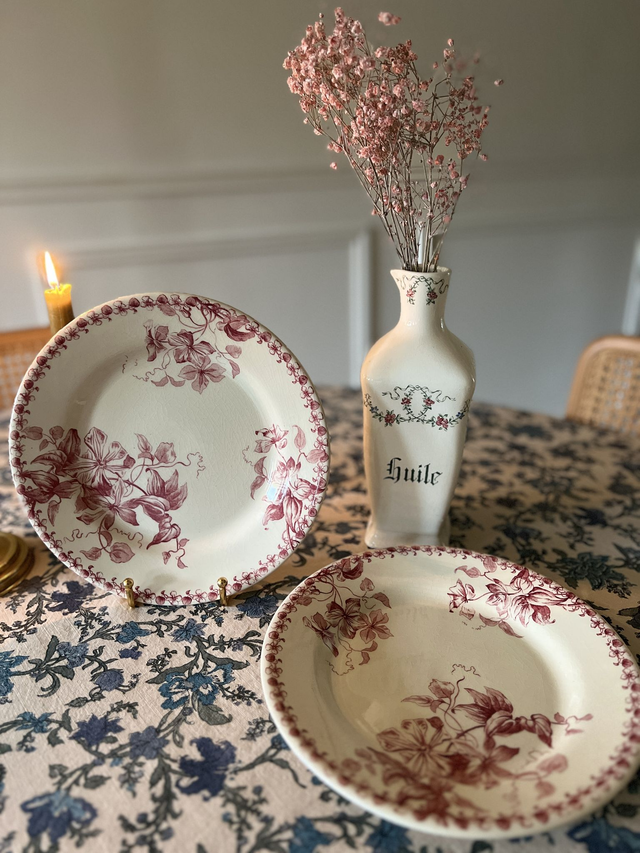 BORDEAUX - Duo d'assiettes plates modèle Bordeaux de la manufacture de Gien - Terre de Fer