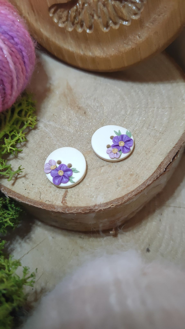 Bouton fleuri 2 trous lot de 2