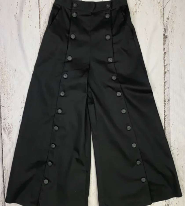 Black Button Front Riding Skirt