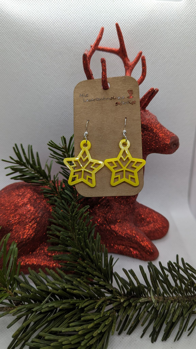 Ohrringe Acryl Sterne gelb