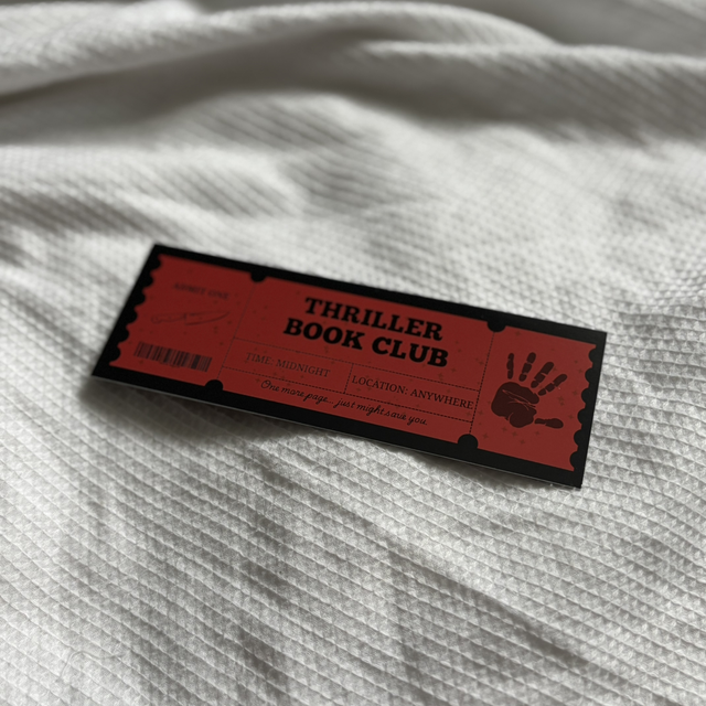 Ticket to Thriller Book Club Card Bookmark