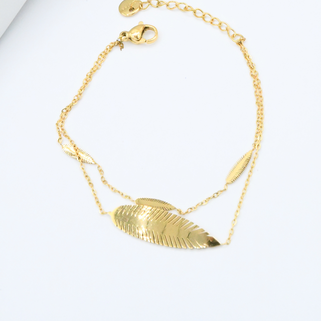 Bracelet double feuille 