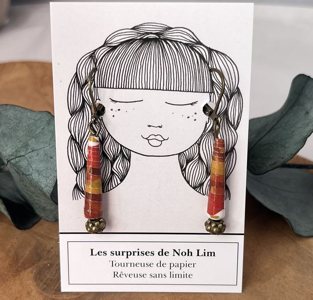 Boucles d’oreilles perles de papier 