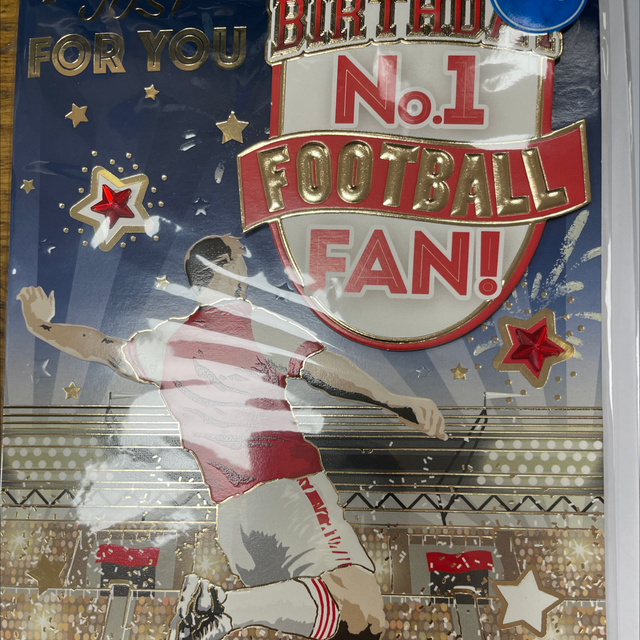 No 1 football fan birthday card ( red)