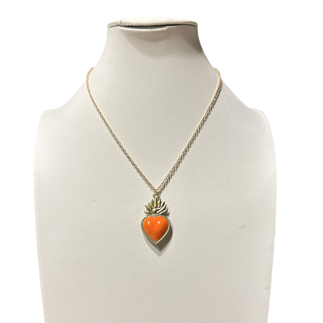 Collana cuore sacro arancione