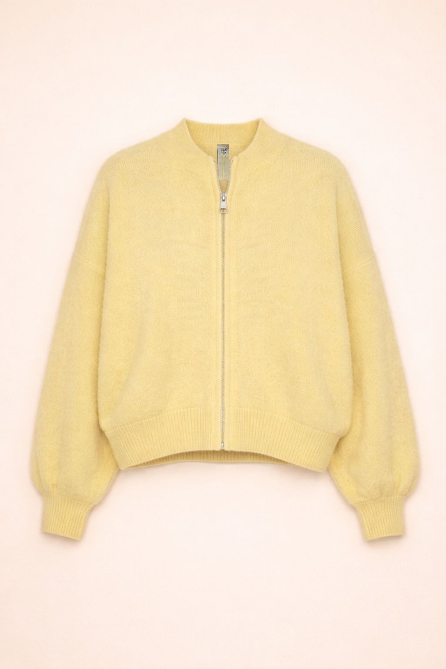 Maglione mohair con zip