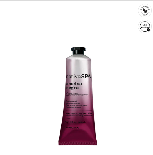 Nativa Spa Creme Hidratante Para as Mãos Ameixa Negra 2.6oz.net wt