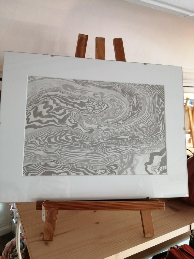 Cadre sous-verre Suminagashi