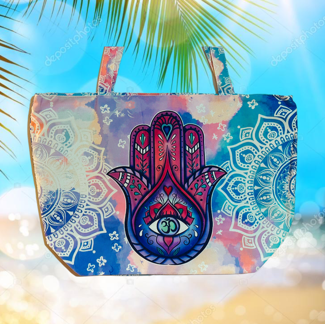 HAMSA HAND LARGE BEACH BAG