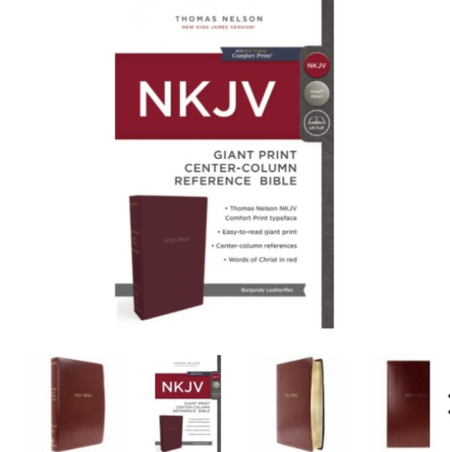 NKJV Giant Print Center Colum Reference Bible by Thomas Nelson