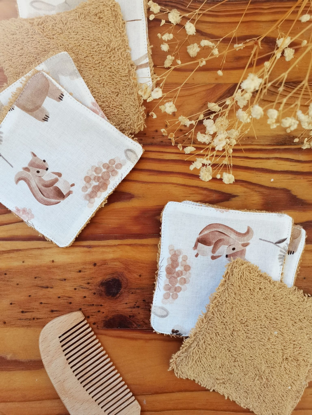 Lot de 8 cotons lavable Moka Cannelle