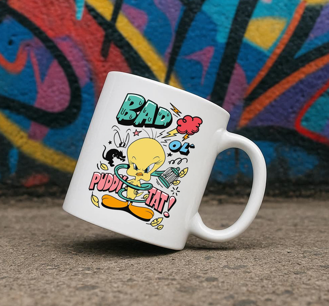 Tweety Bad Ol Puddy Tat 11oz Ceramic Printed Mug Design