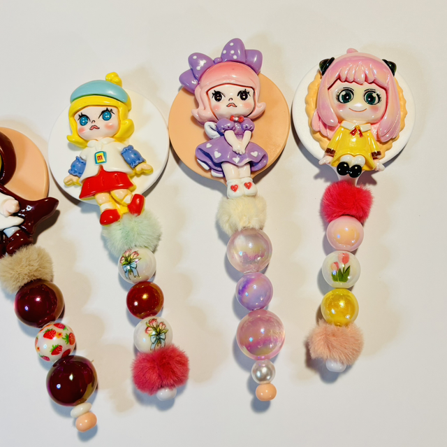 Cute girl character beaded mirror