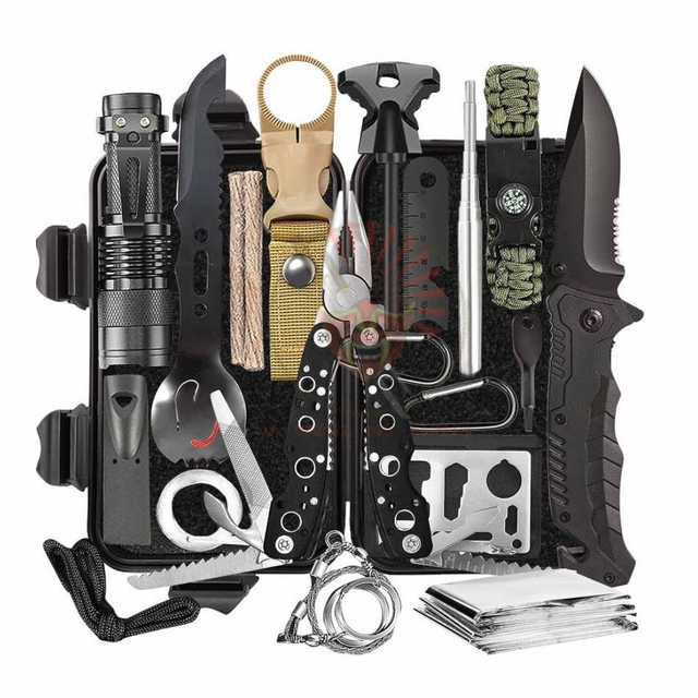 Kit de Survie d'urgence 10 en 1, Multifunctional Survival Kit de Survie  en Plein air Multi-Outils extérieur 