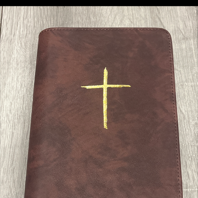 Biblia medie, roz antic, simbol cruce