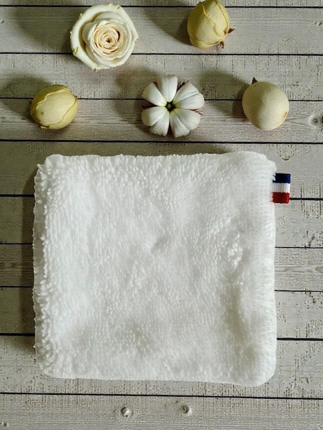 10 Lingettes démaquillantes Lavables - Double bambou - Blanc