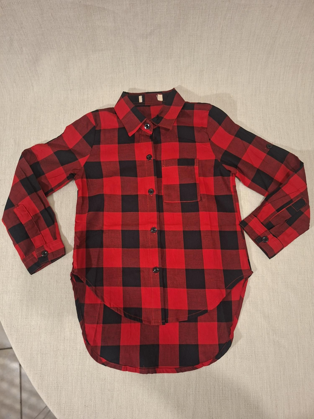 ​Chemise à carreaux rouge et noire - 6 ans - NEUVE - 100% Coton 