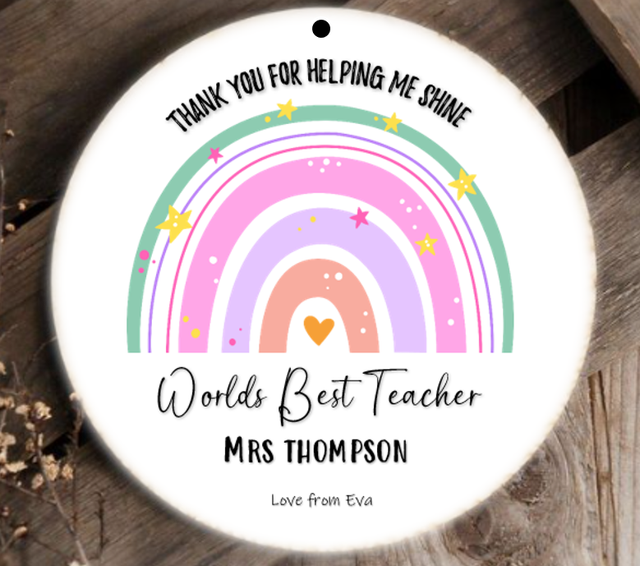 Thank you teacher rainbow plaque