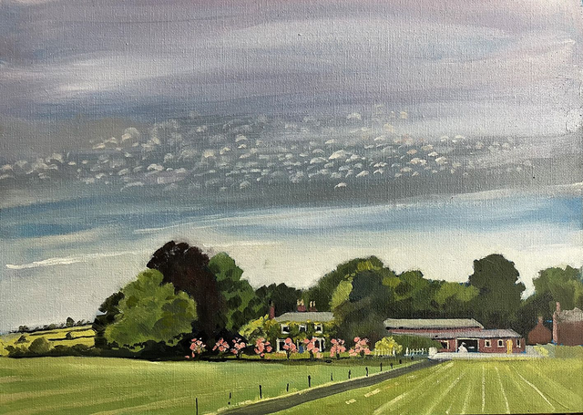 Holme Wold House, East Yorkshire Wolds. Oil on Canvas board.