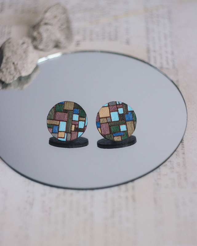 Kolczyki sztyfty z mozaiką
