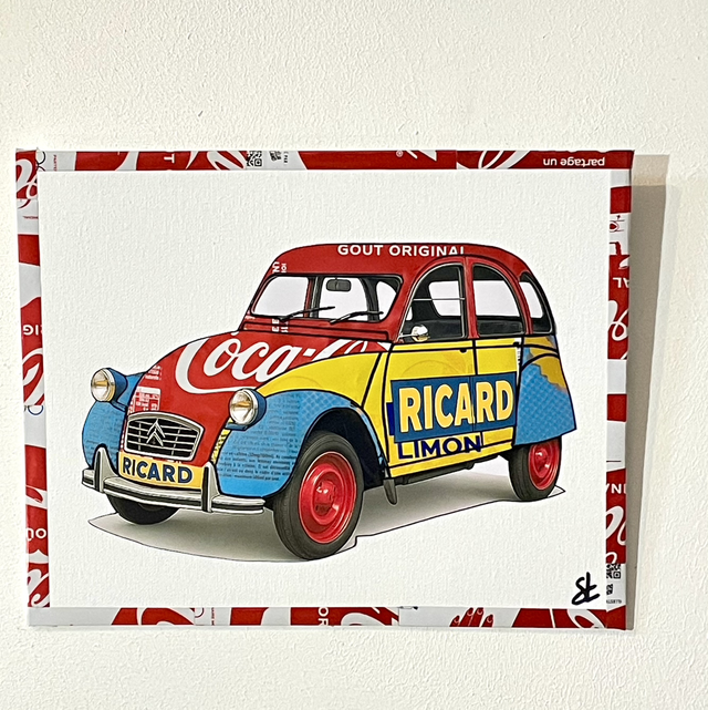 Tableau 2cv Ricard vintage