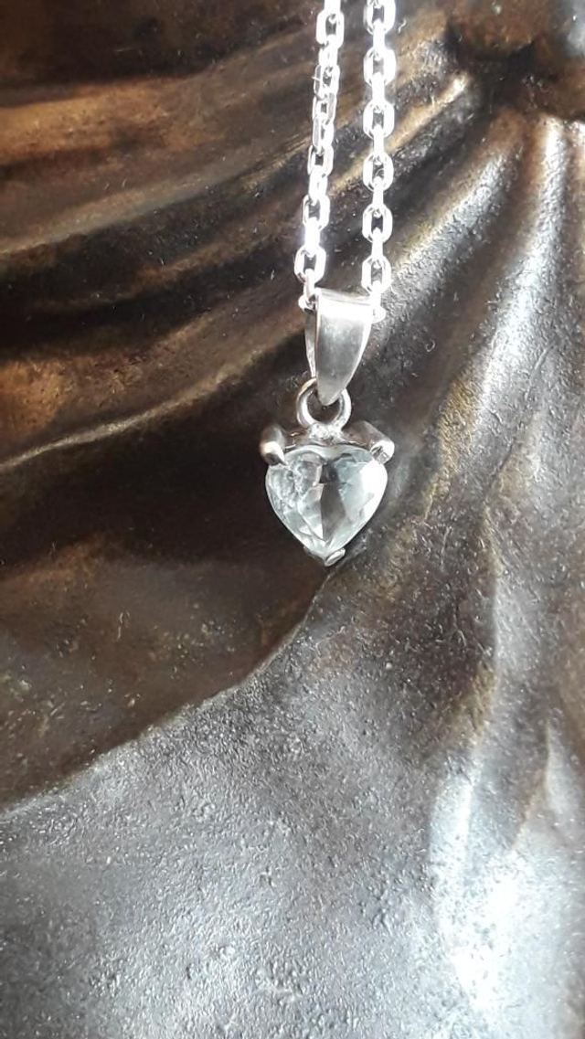 Pendentif aigue marine, argent 925.