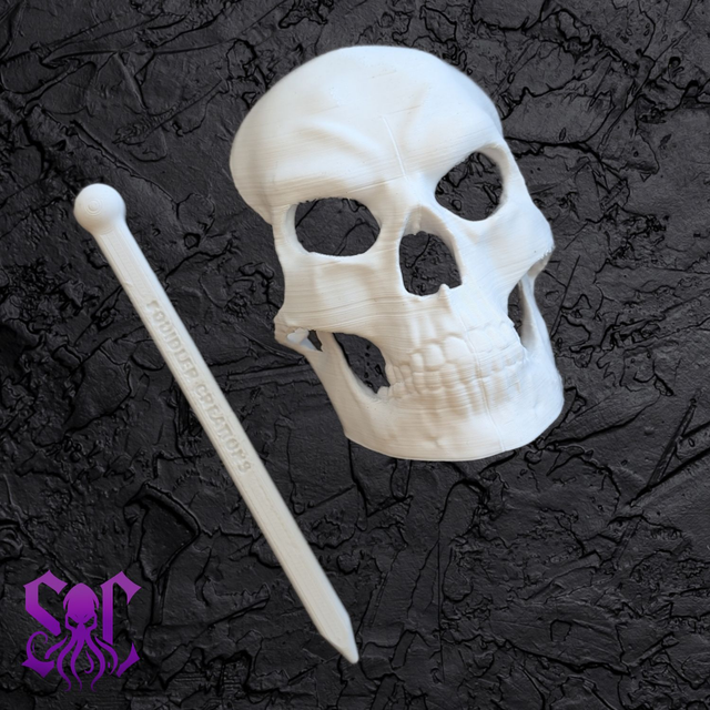 Human skull hairpin