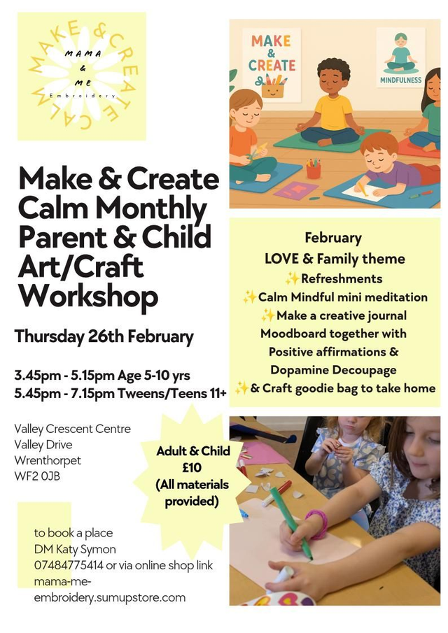 Make &amp; Create Calm Parent &amp; Child Art and Craft workshop 