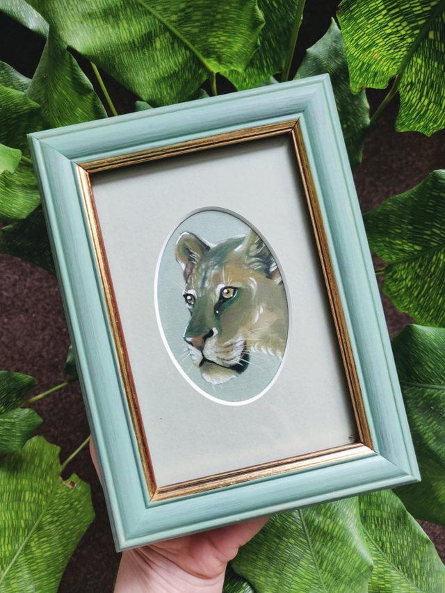 Framed Lion Miniature 