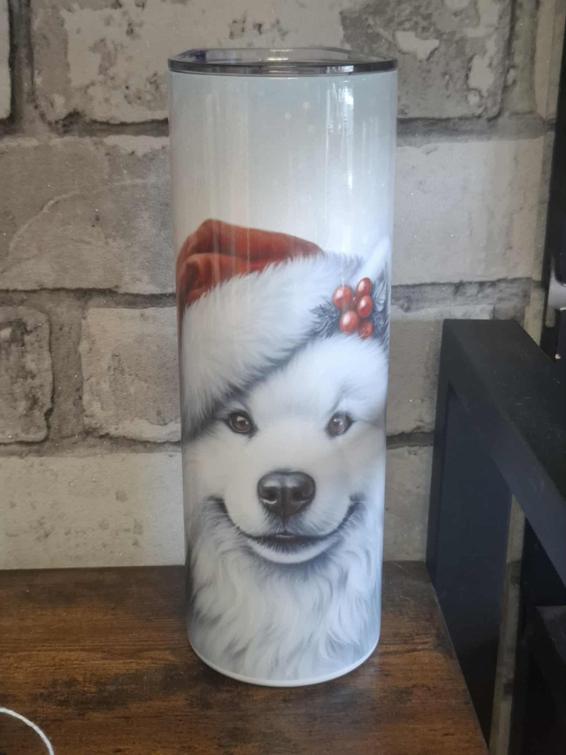 Gourde Canette Noël Samoyède